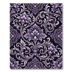 Ornate Lilac Floral Damask Rug