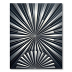 Modern Silver Radial Fan Rug