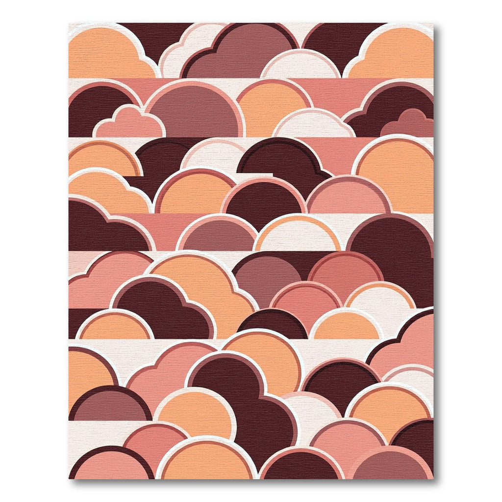 Geometric Terracotta Sunset Cloud Layers Rug