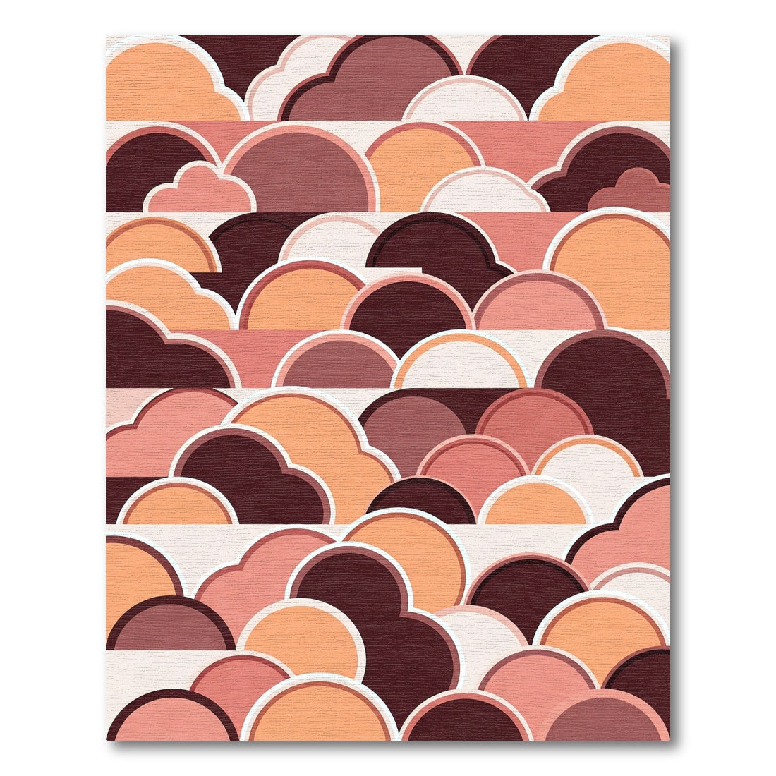 Geometric Terracotta Sunset Cloud Layers Rug
