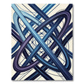 Intertwined Blue Geometric Abstract Waves Rug