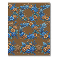 Blue and Golden Baroque Floral Wreath Rug