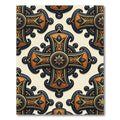 Ornate Gilded Gothic Cross Medallion Rug