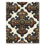 Ornate Gilded Gothic Cross Medallion Rug