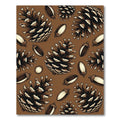 Earthy Brown Pine Cone Acorn Forest Rug