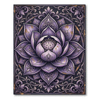 Ornate Purple Lotus Floral Mandala Rug