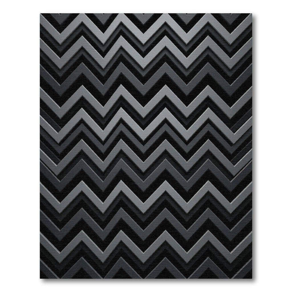 Sophisticated Gray Metallic Zigzag Chevron Rug