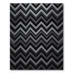 Sophisticated Gray Metallic Zigzag Chevron Rug