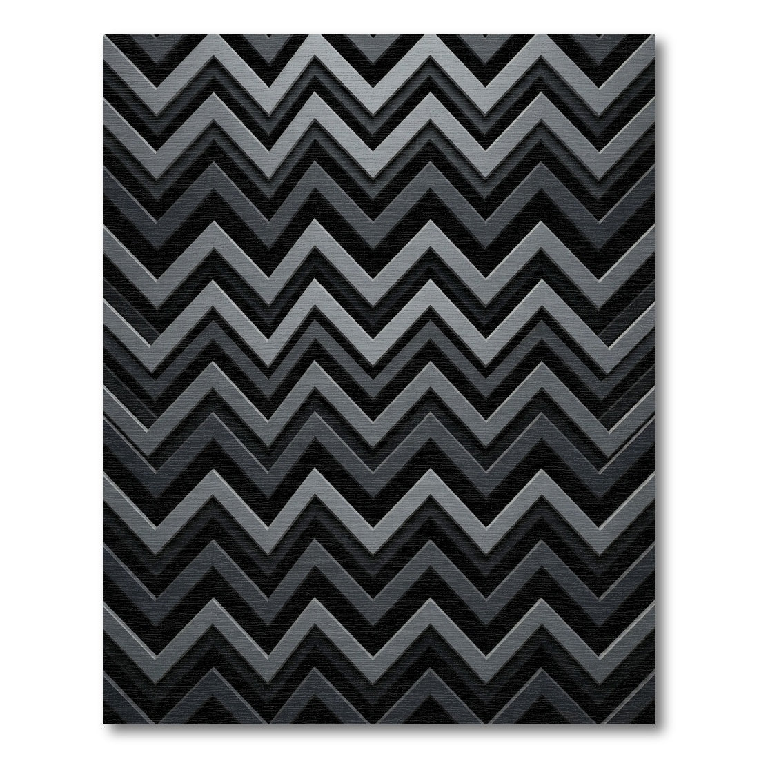 Sophisticated Gray Metallic Zigzag Chevron Rug