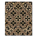 Gothic Black Gold Quatrefoil Scroll Rug