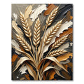 Golden Wheat Ears Abstract Brushstrokes Rug