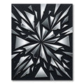 Shattered Silver Geometric Abstract Shards Rug
