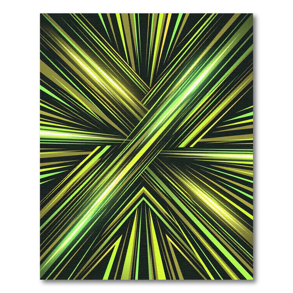 Vibrant Lime Green Streaks Rug