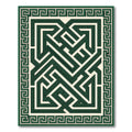 Green Maze Greek Key Border Rug