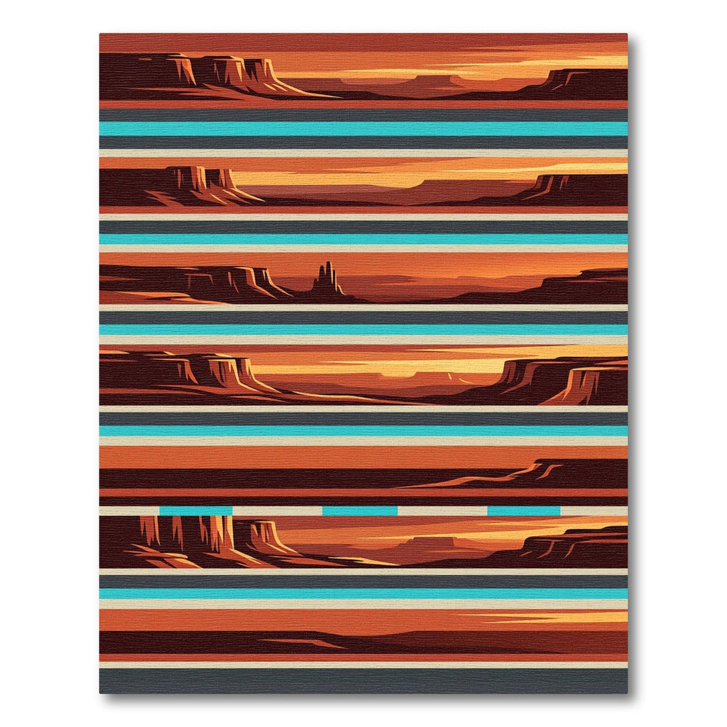 Desert Mesa Horizon Stripe Art Rug