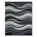 Monochromatic Mid Century Modern Wave Rug