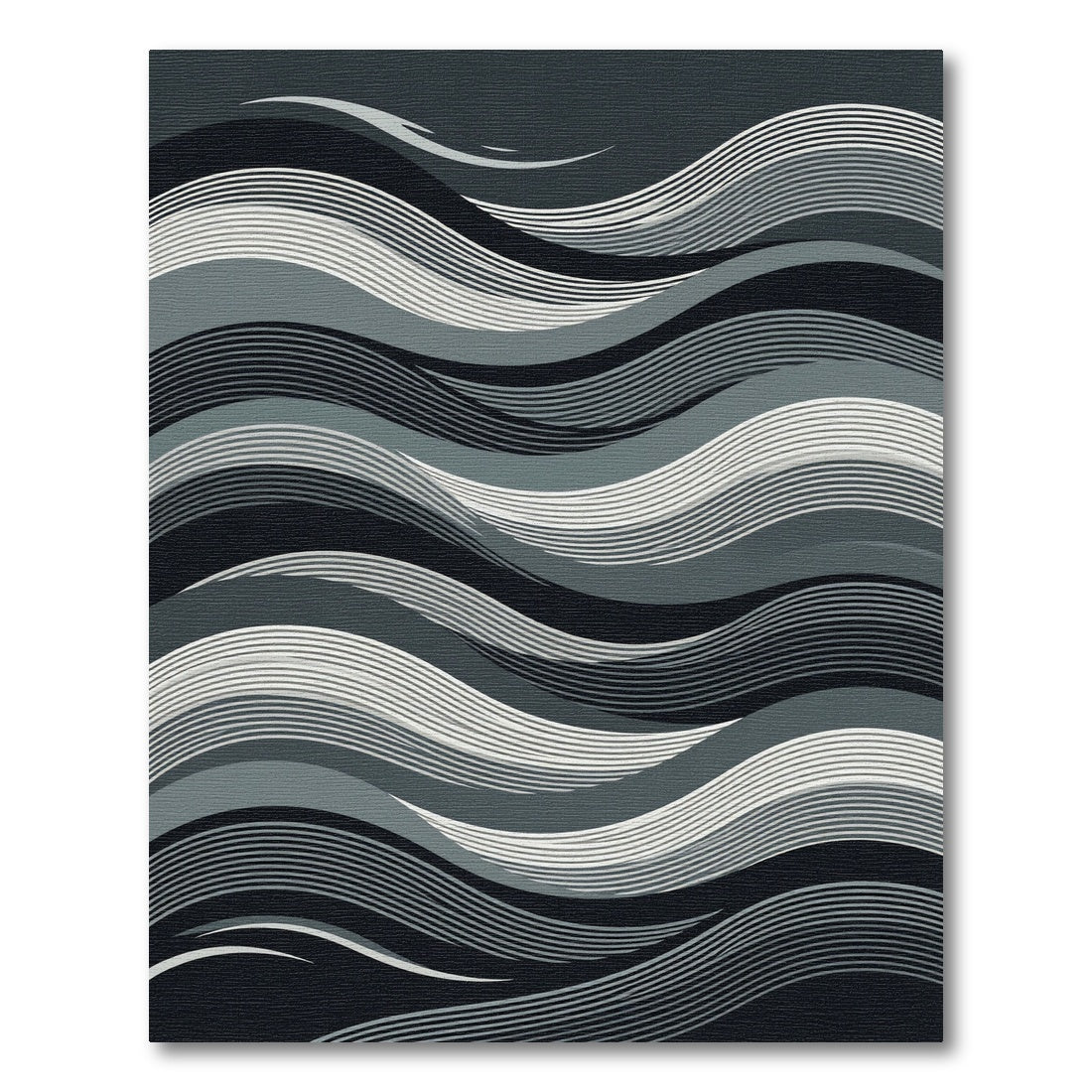 Monochromatic Mid Century Modern Wave Rug