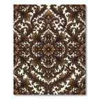 Elegant Rich Brown Acanthus Scroll Rug
