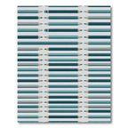 Teal Blue Pencils Repeating Row Rug