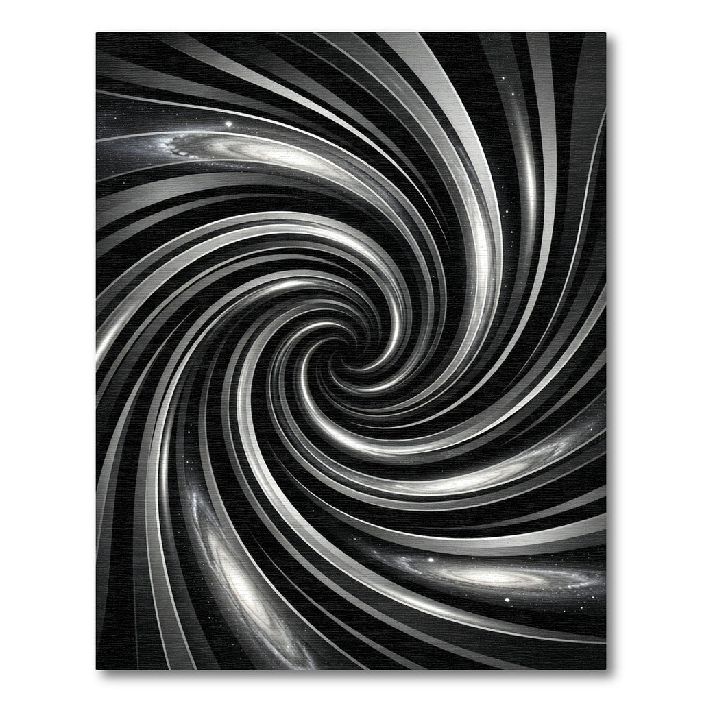 Cosmic Black and Silver Swirl Rug