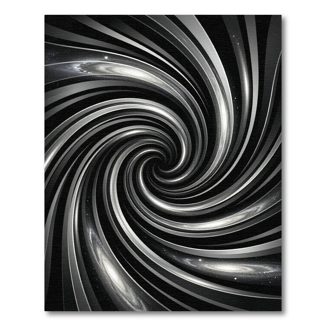 Cosmic Black and Silver Swirl Rug