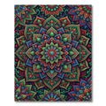 Vibrant Multicolored Floral Kaleidoscope Medallion Rug