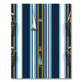 Nautical Navy Blue Striped Sailboat Rug