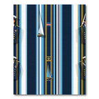 Nautical Navy Blue Striped Sailboat Rug