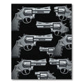 Monochrome Revolver Graphic Illustration Rug