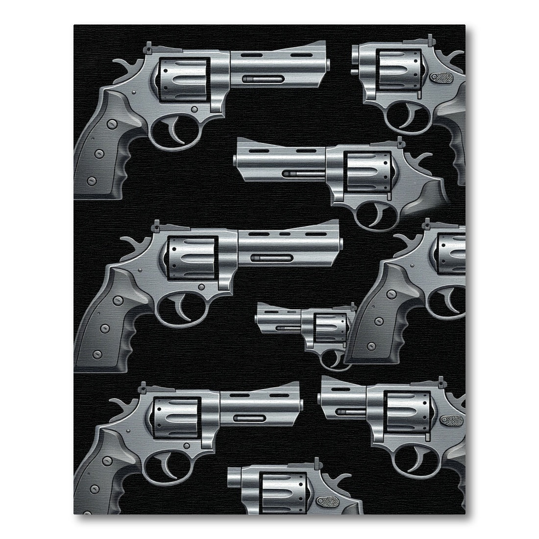 Monochrome Revolver Graphic Illustration Rug