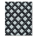 Monochrome Slate Grey Interlocking Geometric Grid Rug
