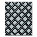 Monochrome Slate Grey Interlocking Geometric Grid Rug