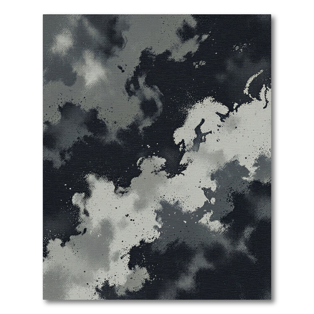 Atmospheric Charcoal and Slate Abstract Cloud Rug