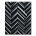 Modern Monochrome Chevron Metallic Stripe Rug