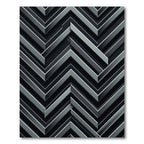 Modern Monochrome Chevron Metallic Stripe Rug