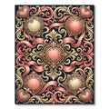 Ornate Golden Pink Timepiece Garland Rug