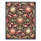 Ornate Golden Pink Timepiece Garland Rug