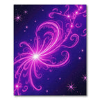 Vibrant Neon Pink Swirl Galaxy Rug