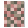 Terracotta Rose Sage Checkerboard Squares Rug