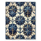 Nautical Compass Anchor Midnight Starry Rug