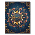 Elegant Navy Golden Lotus Mandala Rug