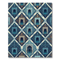 Archway Medina Blue Gold Diamonds Rug