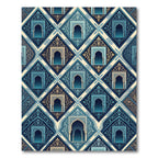 Archway Medina Blue Gold Diamonds Rug