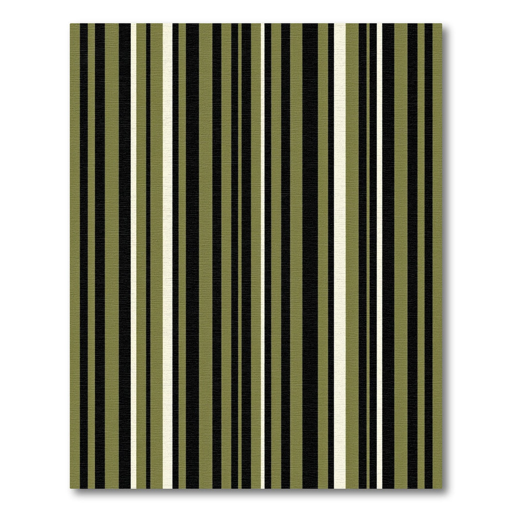 Olive Green and Black Vertical Stripes Rug