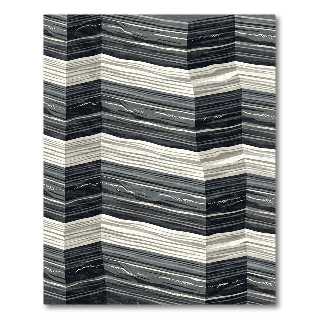 Monochrome Linear Abstract Geometric Rug