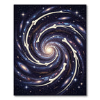 Cosmic Spiral Galaxy Bone Art Rug