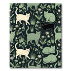 Playful Cream Gray Black Cats Meadow Rug