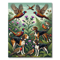 Pheasant and Hound Wildlife Landscape Rug