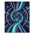 Neon Cybernetic Vortex Swirl Rug