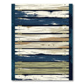 Rustic Coastal Blue and Cream Plank Rug